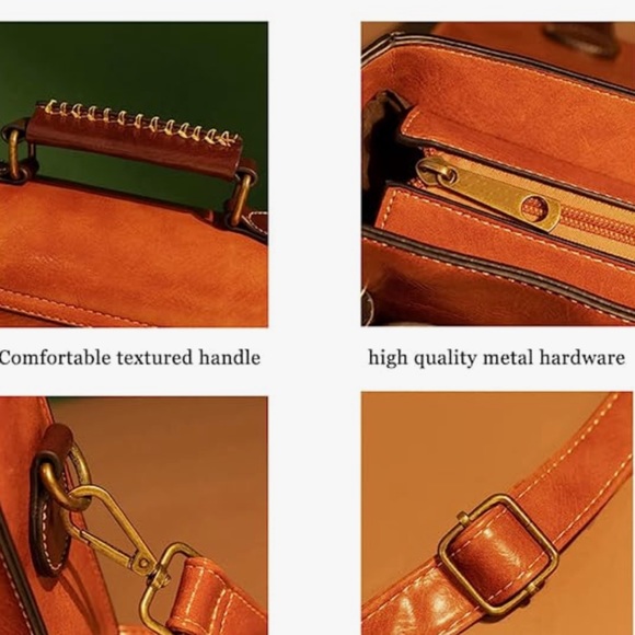 NEW Cambridge Heart Shoulder Satchel Bag Colorblock Brown & Cognac Multi NWT - Picture 4 of 10